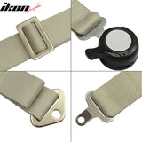Pair Of White Light Silver 4 Point Harness Camlock Racing Seat Belts