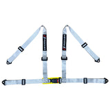 Universal Gray 4 Point Buckle Racing Seat Belt Harness Nylon