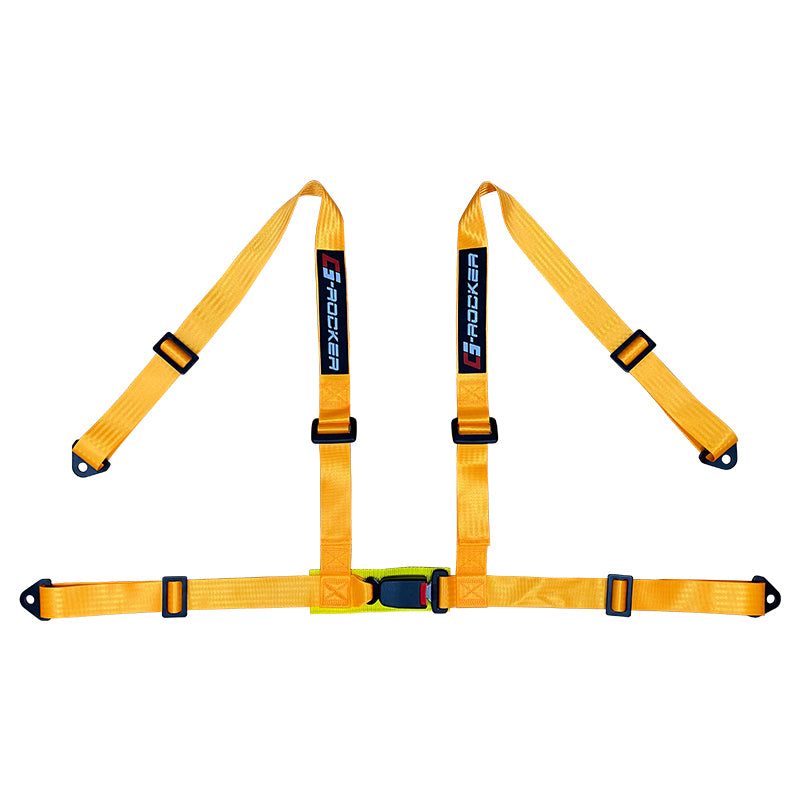 Universal Orange 2" 4 Point Buckle Racing Seat Belt Harness Nylon