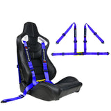 Universal Purple 2" 4 Point Buckle Racing Seat Belt Harness Nylon