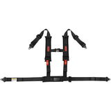 Universal 2" Wide 4 Point Buckle Racing Seat Belt Harness Nylon Black