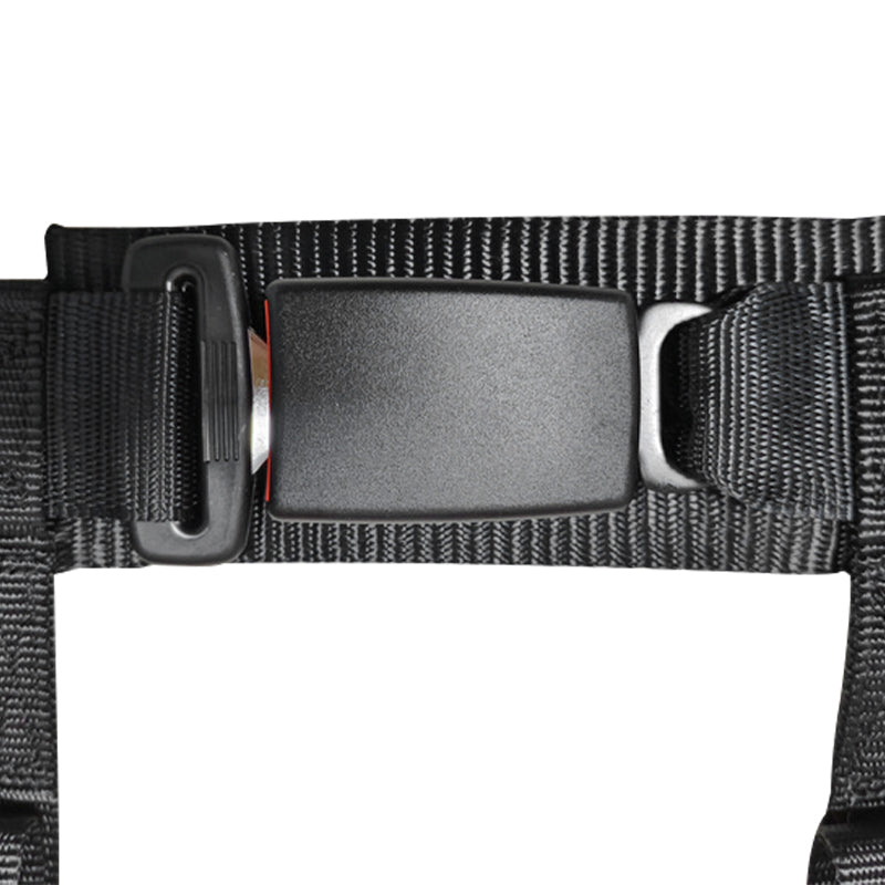 Universal 2" Wide 4 Point Buckle Racing Seat Belt Harness Nylon Black