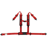 Universal 2" Wide 4 Point Buckle Racing Seat Belt Harness Nylon Red