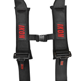 Universal 3" Wide 4 Point Buckle Racing Seat Belt Harness Nylon Black
