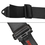 Universal 3" Wide 4 Point Buckle Racing Seat Belt Harness Nylon Black