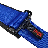 Universal 3" Wide 4 Point Buckle Racing Seat Belt Harness Nylon Blue