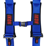 Universal 3" Wide 4 Point Buckle Racing Seat Belt Harness Nylon Blue