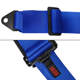 Universal 3" Wide 4 Point Buckle Racing Seat Belt Harness Nylon Blue