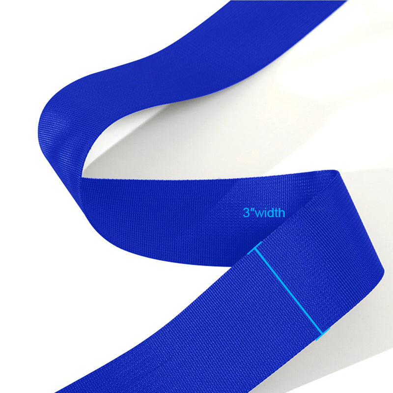 Universal 3" Wide 4 Point Buckle Racing Seat Belt Harness Nylon Blue