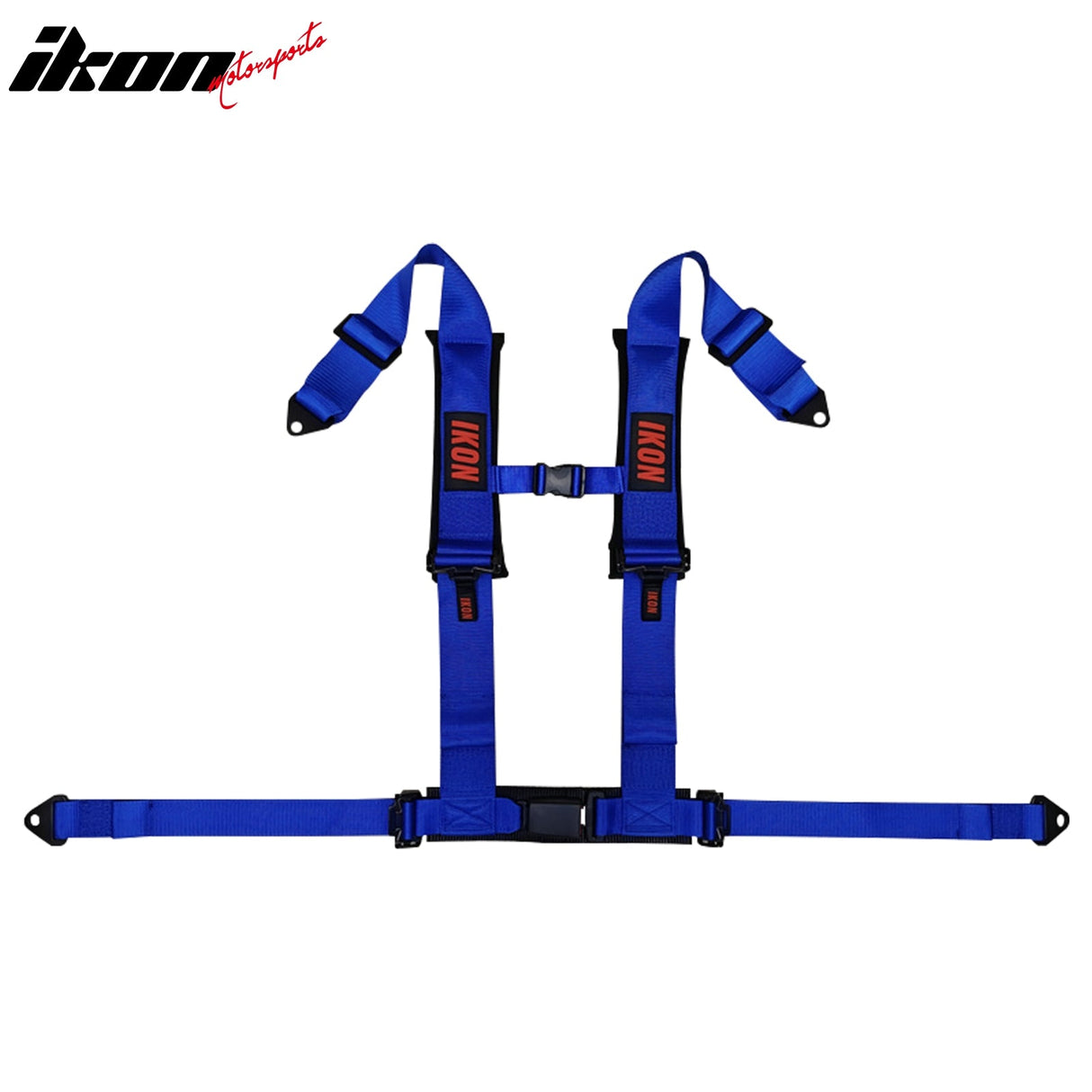 Universal 3" Wide 4 Point Buckle Racing Seat Belt Harness Nylon Blue