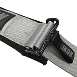 Universal 3" Wide 4 Point Buckle Racing Seat Belt Harness Nylon Grey