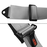Universal 3" Wide 4 Point Buckle Racing Seat Belt Harness Nylon Grey