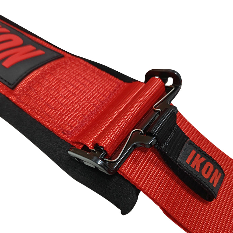 Universal 3" Wide 4 Point Buckle Racing Seat Belt Harness Nylon Red