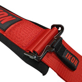 Universal 3" Wide 4 Point Buckle Racing Seat Belt Harness Nylon Red