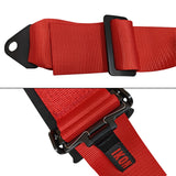 Universal 3" Wide 4 Point Buckle Racing Seat Belt Harness Nylon Red