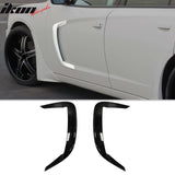 2015-2023 Dodge Charger IKON2 Style Side Fin Vents Gloss Black ABS