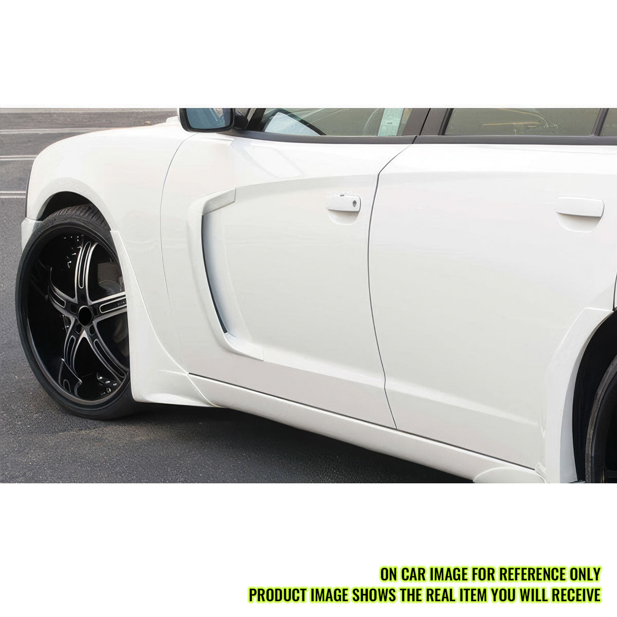 2015-2023 Dodge Charger IKON2 Style Side Fin Vents Matte Black ABS