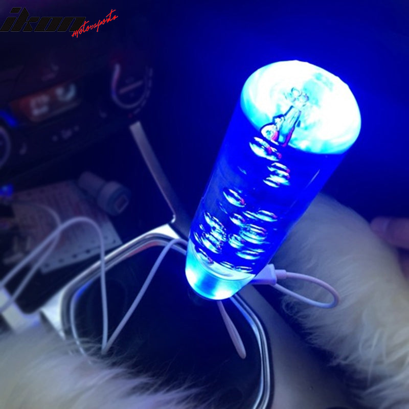 Universal Crystal Bubble LED knob Shifter Head Manual Gear Shifter