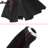 Universal JDM BlackÂ Red Stitch Suede Shift Cover Manual Leather