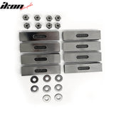 2008-2015 Nissan Titan 3PCS Front Bumper Hood Upper Grille Insert Replacement Chrome Mesh Oval Style