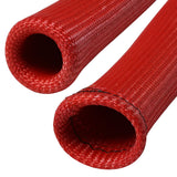 6" Spark Plug Heat Wrap Blanket - Titanium/Silicone/Lava Rock - Red