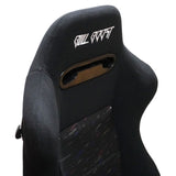 Adjustable Black Luxury Racing Lowered SR3 CONFETTI Style Velvet Seat w/ Sliders