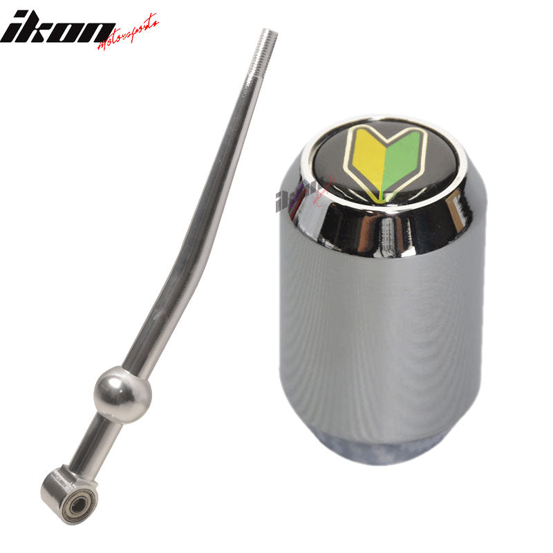 Universal Wakaba Driver Badge JDM Chrome Short Throw Shifter Knob