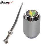 Universal Wakaba Driver Badge JDM Chrome Short Throw Shifter Knob