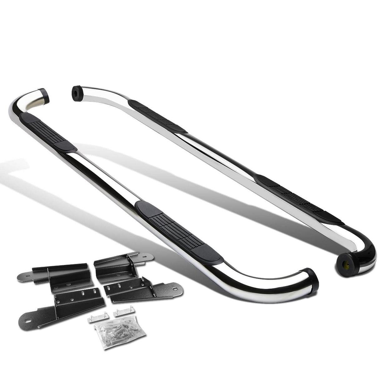 2004-2008 Ford F-150 Extended Cab 3" Round Nerf Bars - Silver