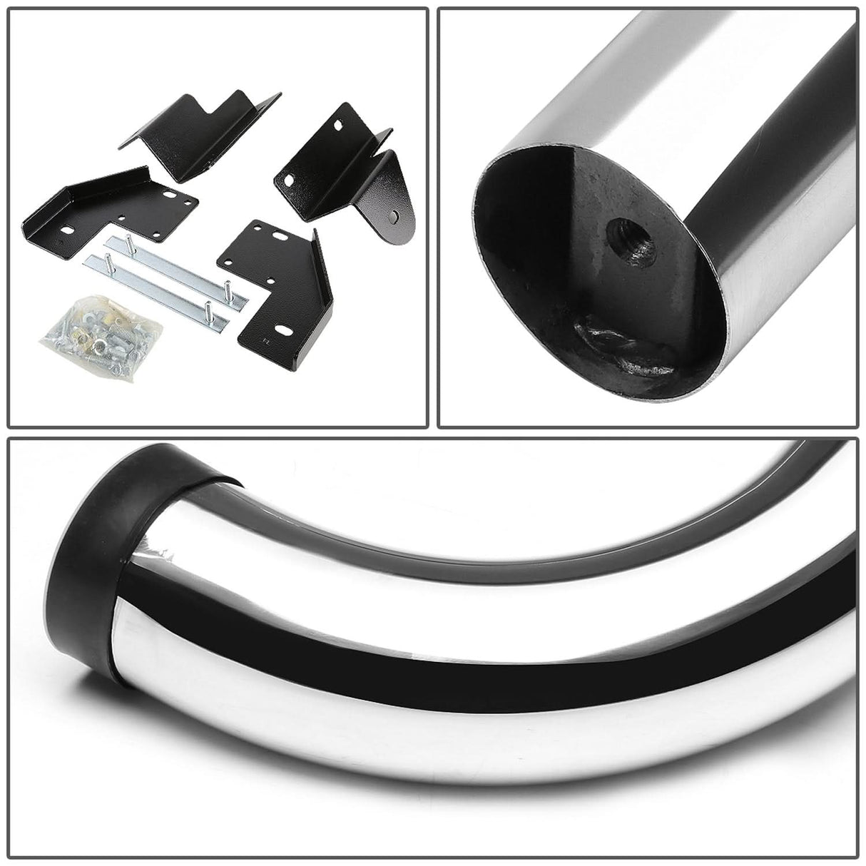 99-16 Ford F-250 F-350 Super Duty 3" Round Nerf Bar Step Bar Silver