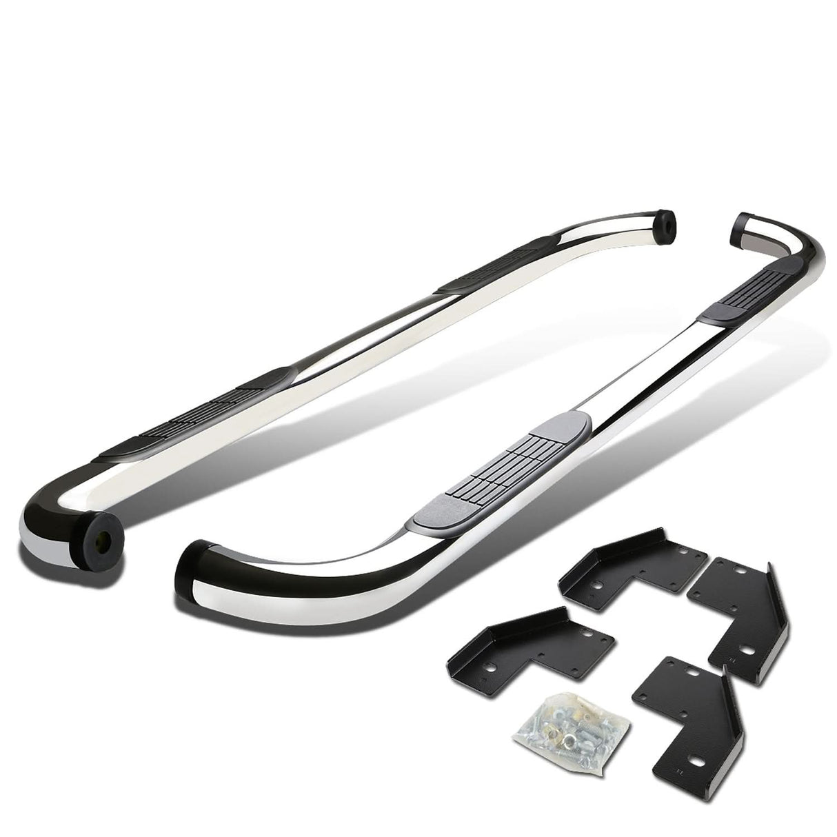99-16 Ford F-250 F-350 Super Duty Crew Cab 3" Round Nerf Bars Silver