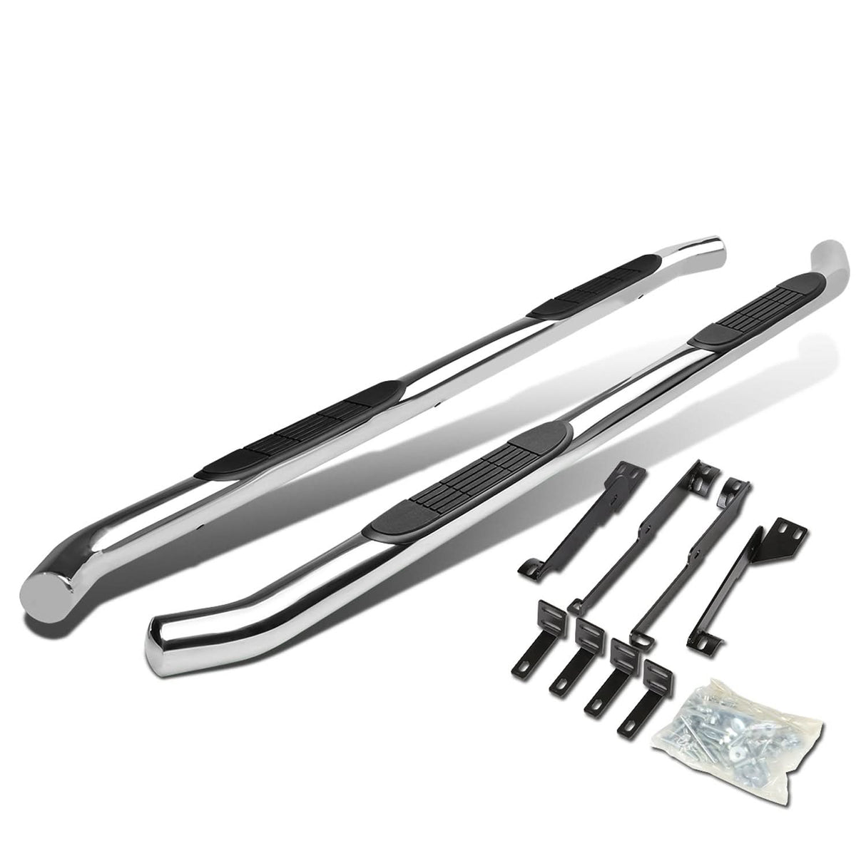 07-13 Acura MDX 3 Inch Round Nerf Bars Step Rails Silver