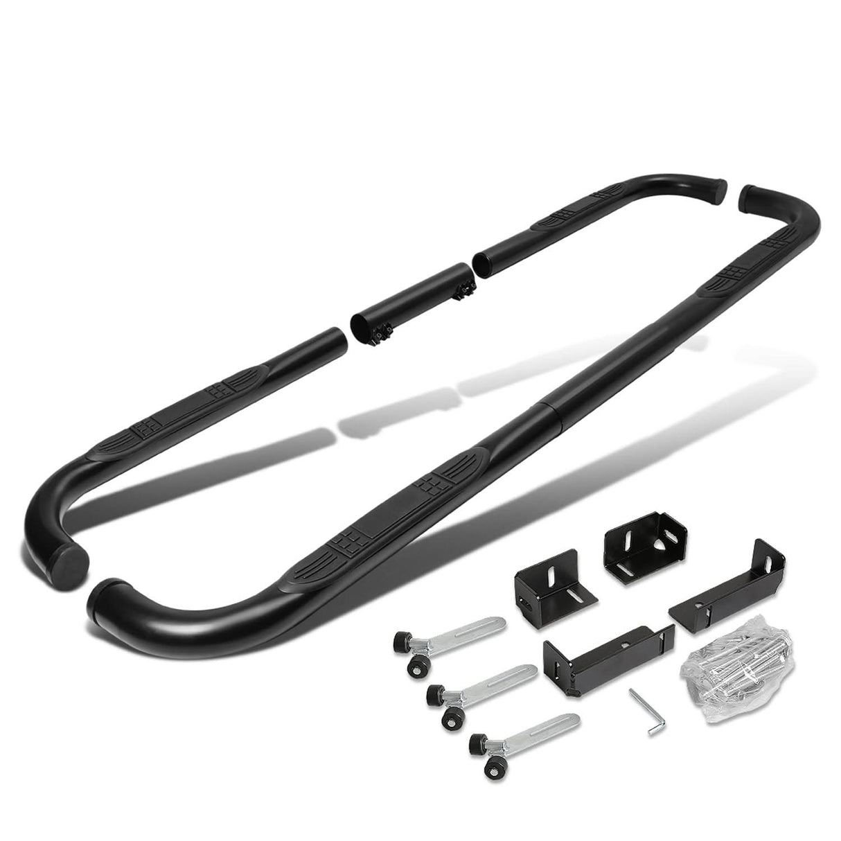 Universal 3" Round Nerf Bar / Step Bar - 90 Degree - Black