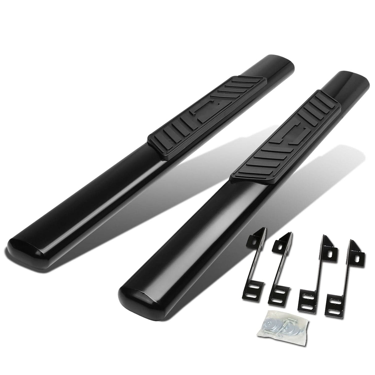 99-16 Chevy Silverado GMC Sierra 5" Oval Nerf Bars Regular Cab Black