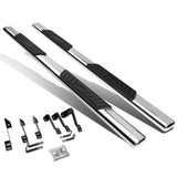 99-16 Chevy Silverado GMC Sierra 5" Oval Nerf Bar Step Bar Silver