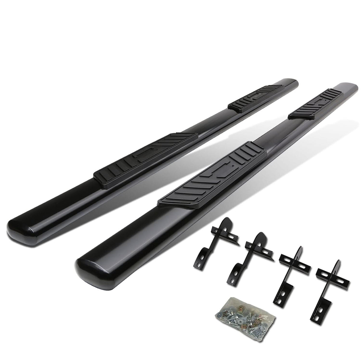 04-08 Ford F-150 / 06-08 Lincoln Mark LT 5" Oval Nerf Step Bars Black