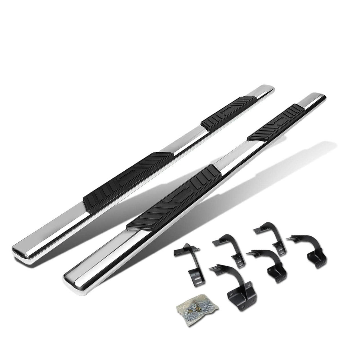 2015-2018 Ford F-150 SuperCrew 5" Oval Nerf Bars - Silver