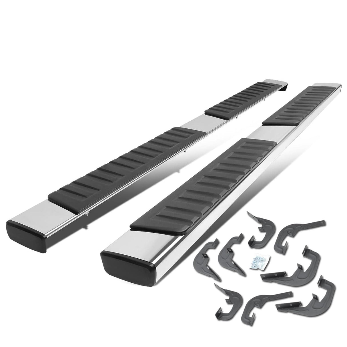 07-19 Chevrolet Silverado GMC Sierra 6" Straight Nerf Step Bar Silver