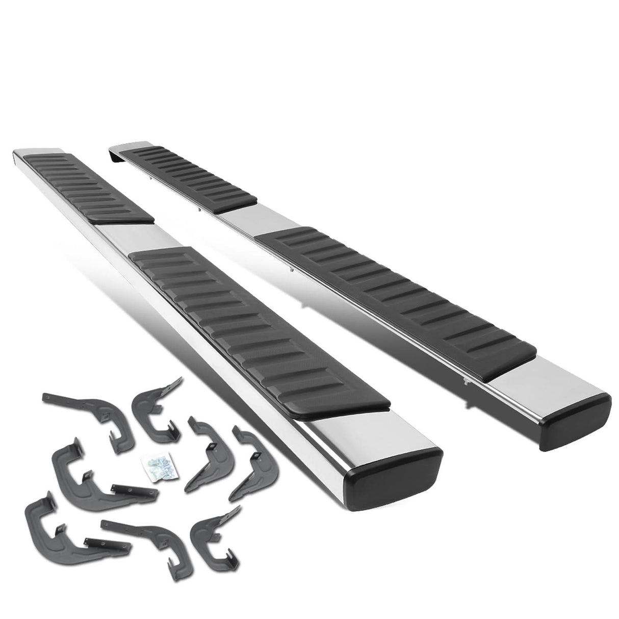 07-19 Chevrolet Silverado GMC Sierra 6" Straight Nerf Step Bar Silver