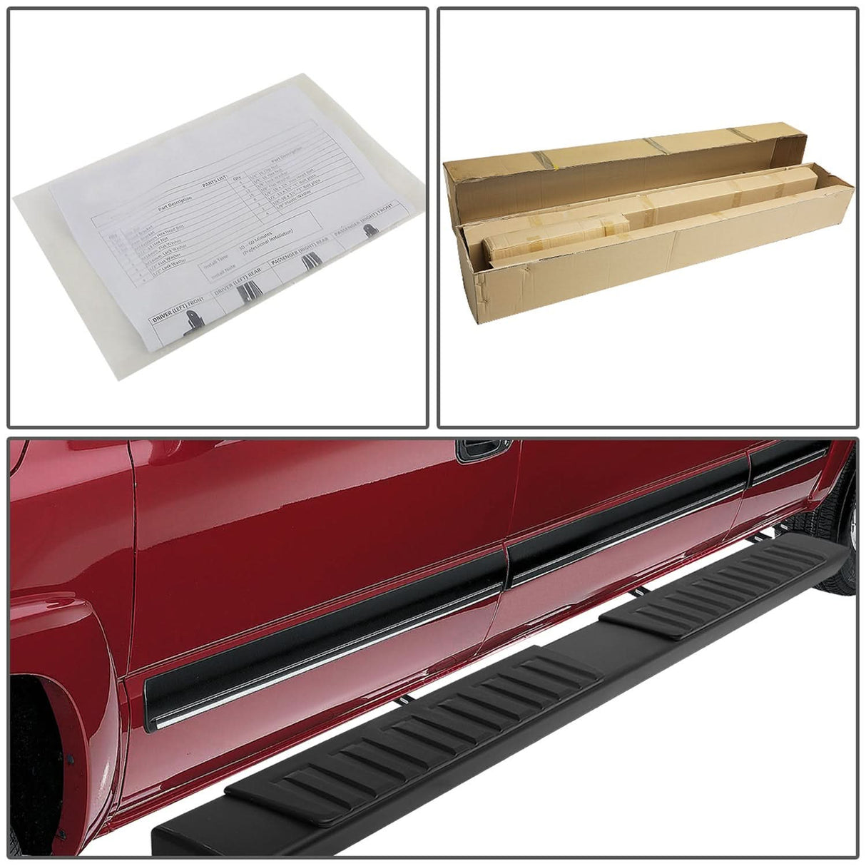 07-19 Chevrolet Silverado GMC Sierra 6" Straight Nerf Bars Aluminum