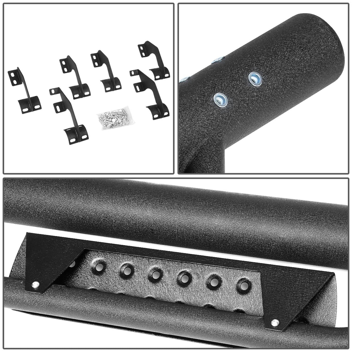 05-21 Toyota Tacoma Double Cab 4.5" Round Drop Step Nerf Bars Black