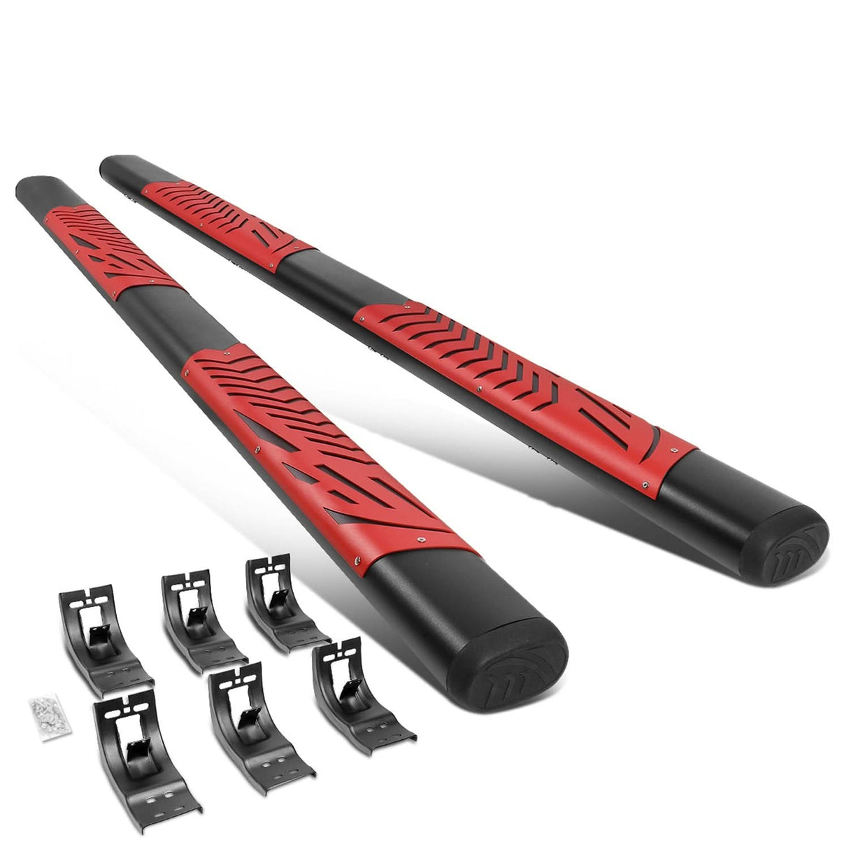 09-20 Dodge RAM 1500/2500/3500 Crew Cab 5" Nerf Bars - Black/Red