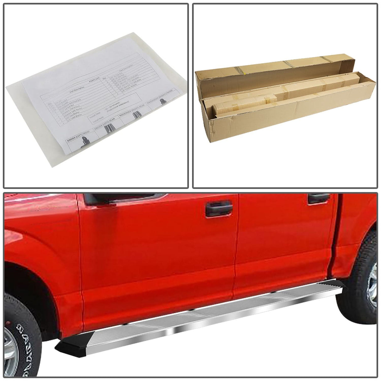 04-14 Ford F-150 Crew Cab 6" Nerf Bars - Chrome/Black