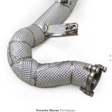 Straight Free Flow Stainless Steel Down Pipes for Porsche Macan Turbo GTS 3.6T