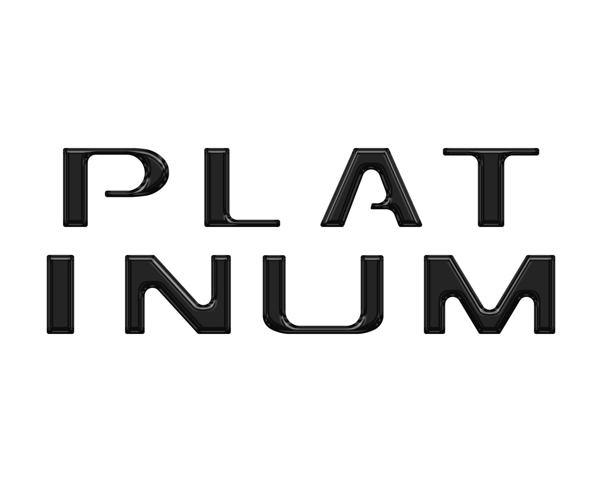 Platinum Tailgate Letter Overlays Fits 2020-2022 Ford Super Duty