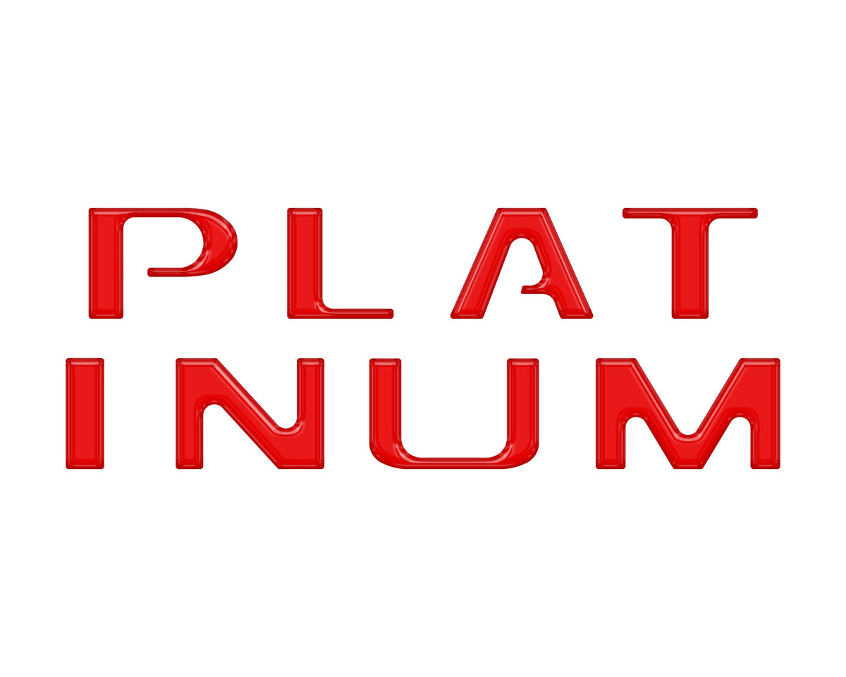 Platinum Tailgate Letter Overlays Fits 2020-2022 Ford Super Duty