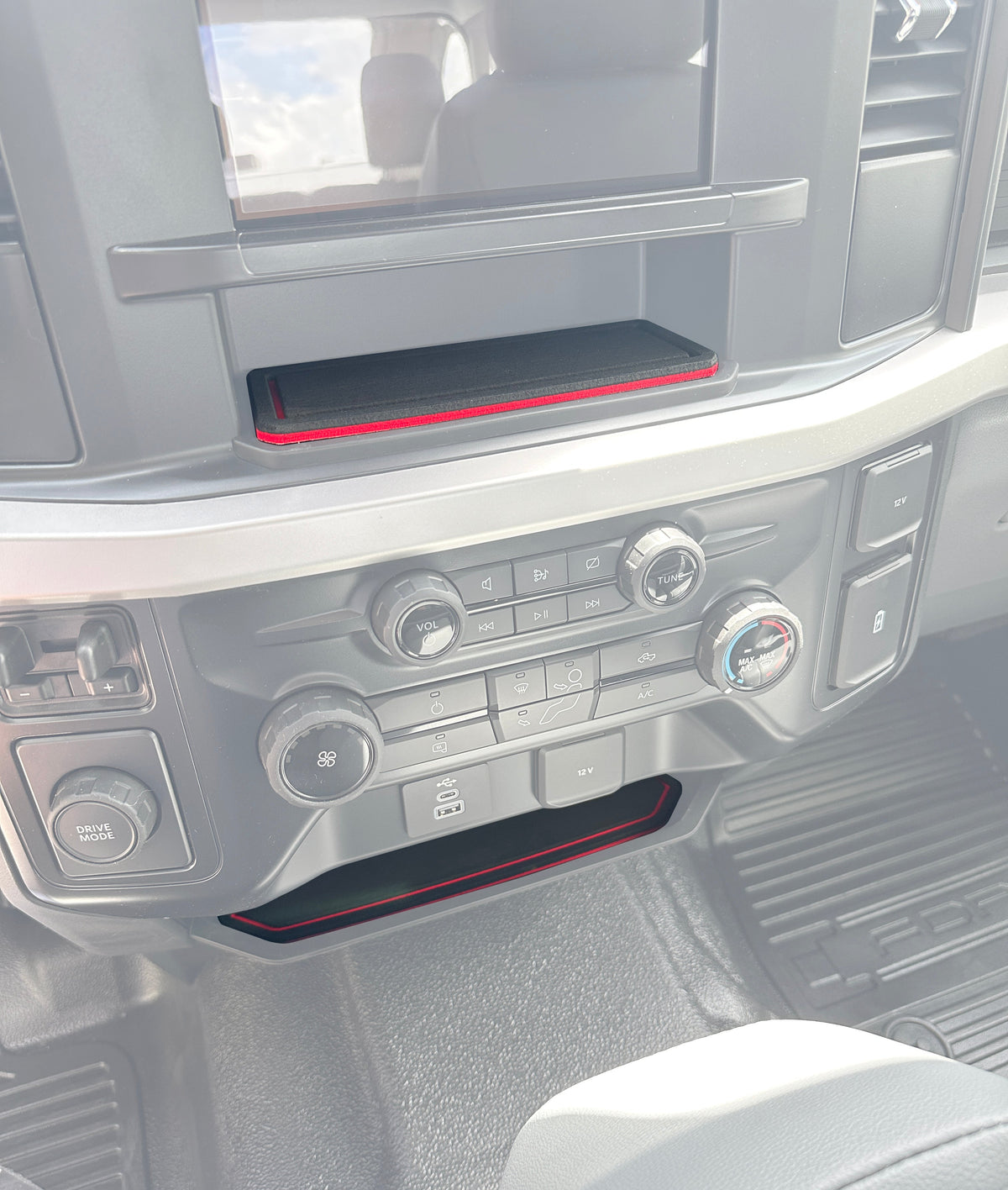 8" Display Screen Center Dash Cubby Foam Inserts Fits 2023-2027 Ford Super Duty