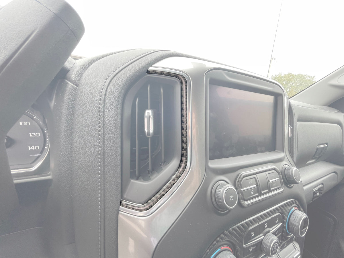 Center Dash A/C Vent Accent Overlays Fits 2019-2021 Chevrolet Silverado