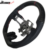 2015-2017 Mustang V4 Matte Steering Wheel Red Ring CF Real Leather
