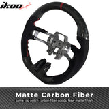 2015-2017Â Ford Mustang V3 Steering WheelMatte CF Synthetic Suede Red R